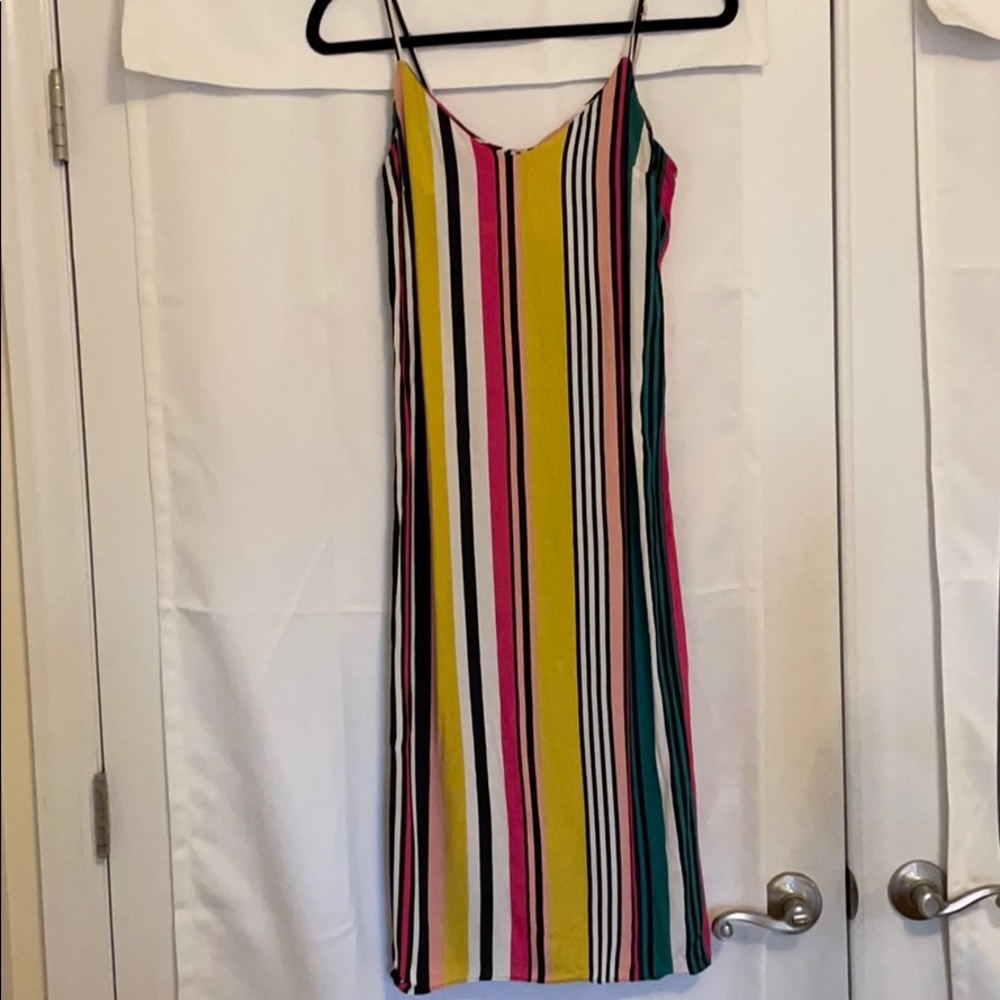 Mid Length Colorful Stripped Dress